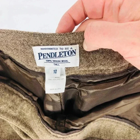 Pendleton tweed leather trim 10L wool trousers - Picture 4 of 5